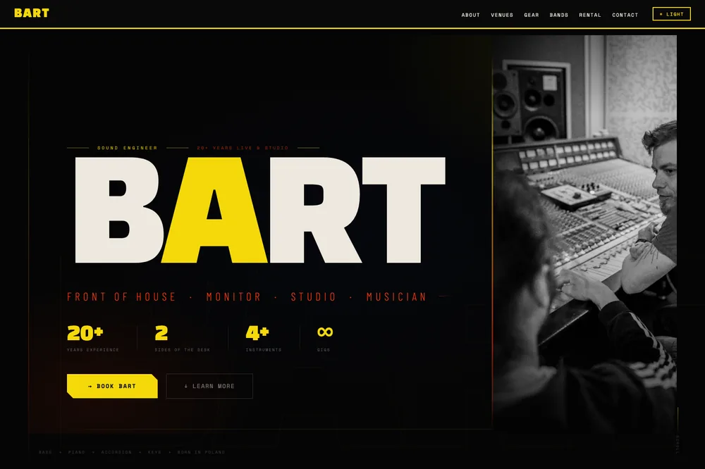Bart Sound — Music and Audio website built by Studio 103