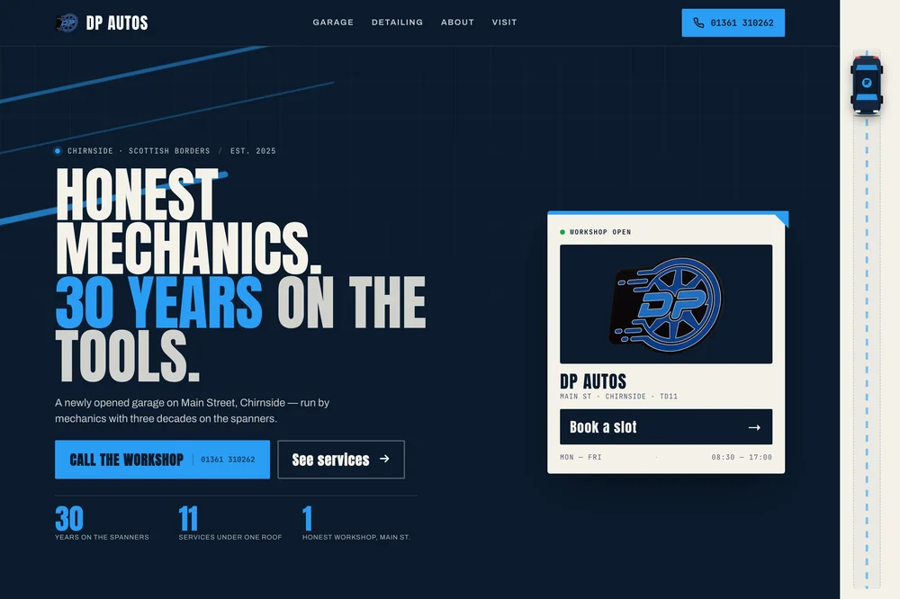DP Autos — Garage website built by Studio 103
