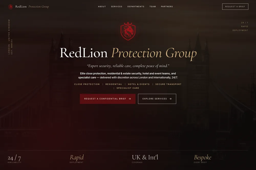 RedLion Protection Group — Security website built by Studio 103